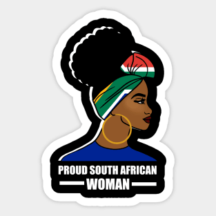 Proud South African Woman, South Africa Flag Sticker